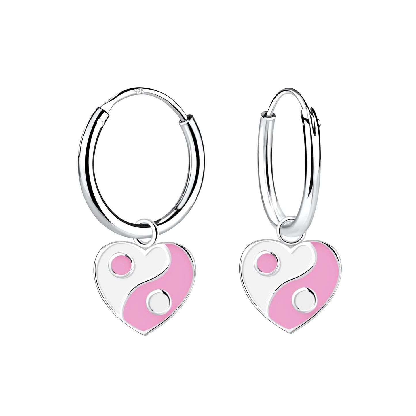 Kinder Creolen Yin Yang aus 925 Silber