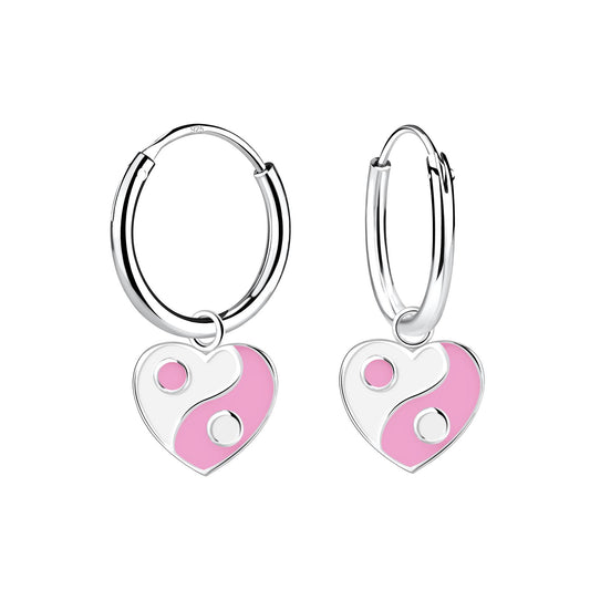 Kinder Creolen Yin Yang aus 925 Silber