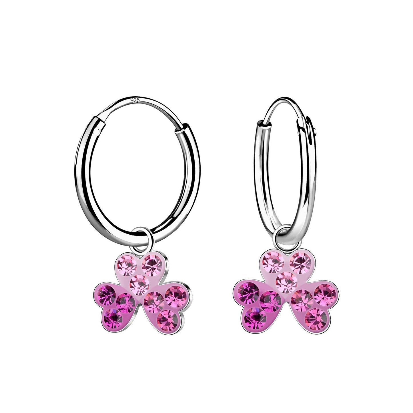 Mädchen Creolen Herzchen aus 925 Silber