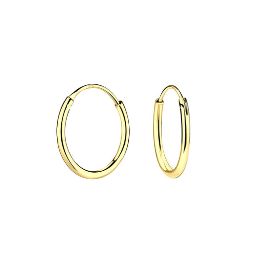 Kinder Creolen 12mm Schmale aus 925 Silber