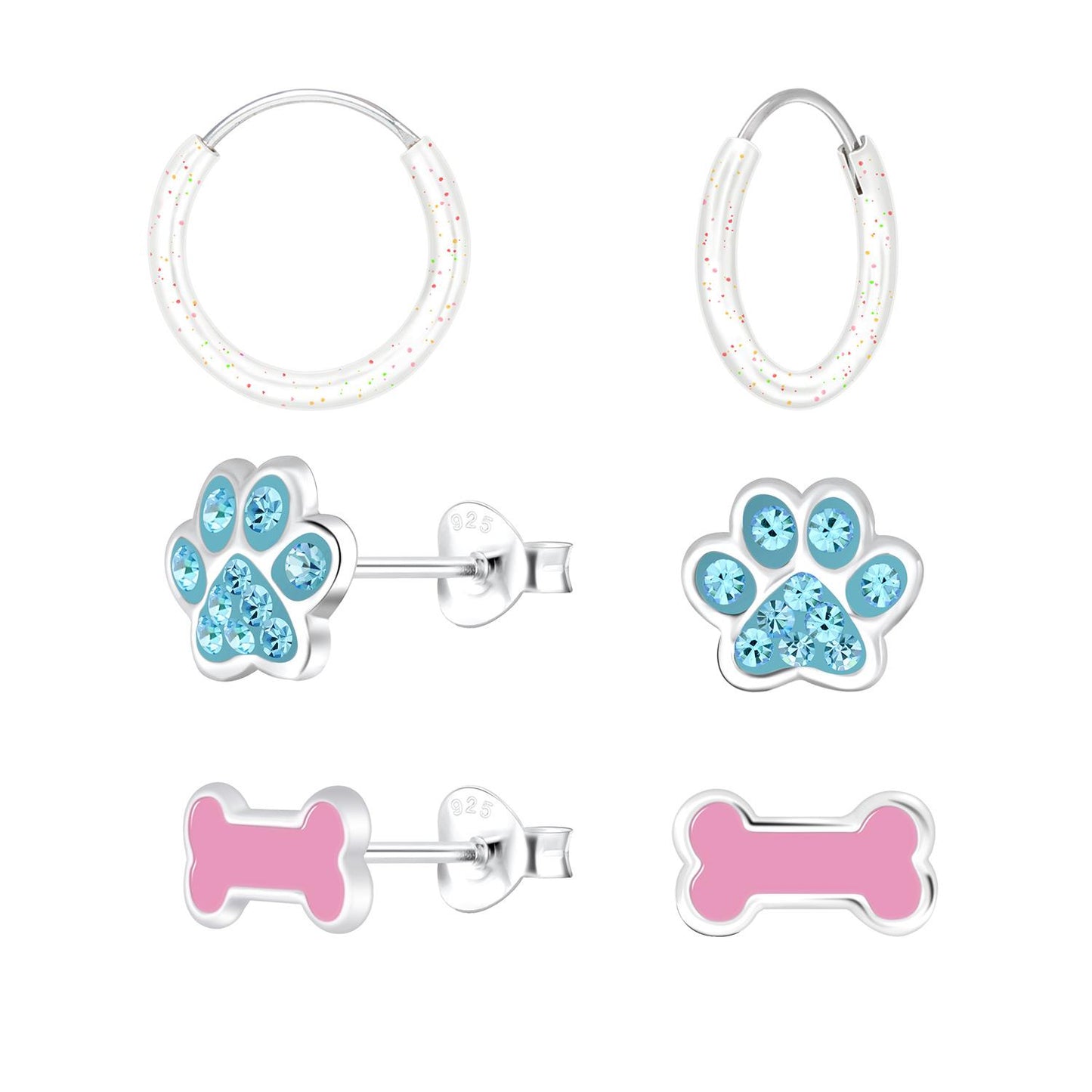 Kinder Ohrringe-Set Hundeliebhaber aus 925 Silber