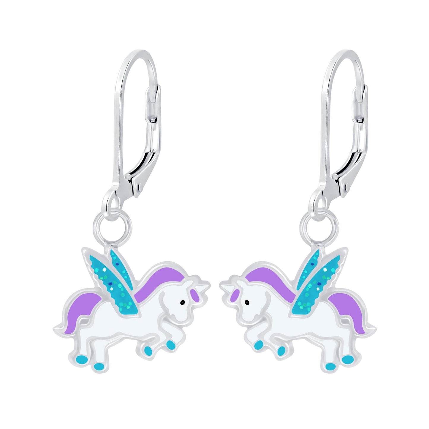 Mädchen Ohrringe Einhorn aus 925 Silber