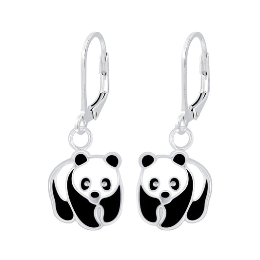 Kinder Ohrringe Panda aus 925 Silber