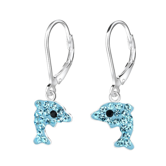 Kinder Ohrringe Delfin aus 925 Silber