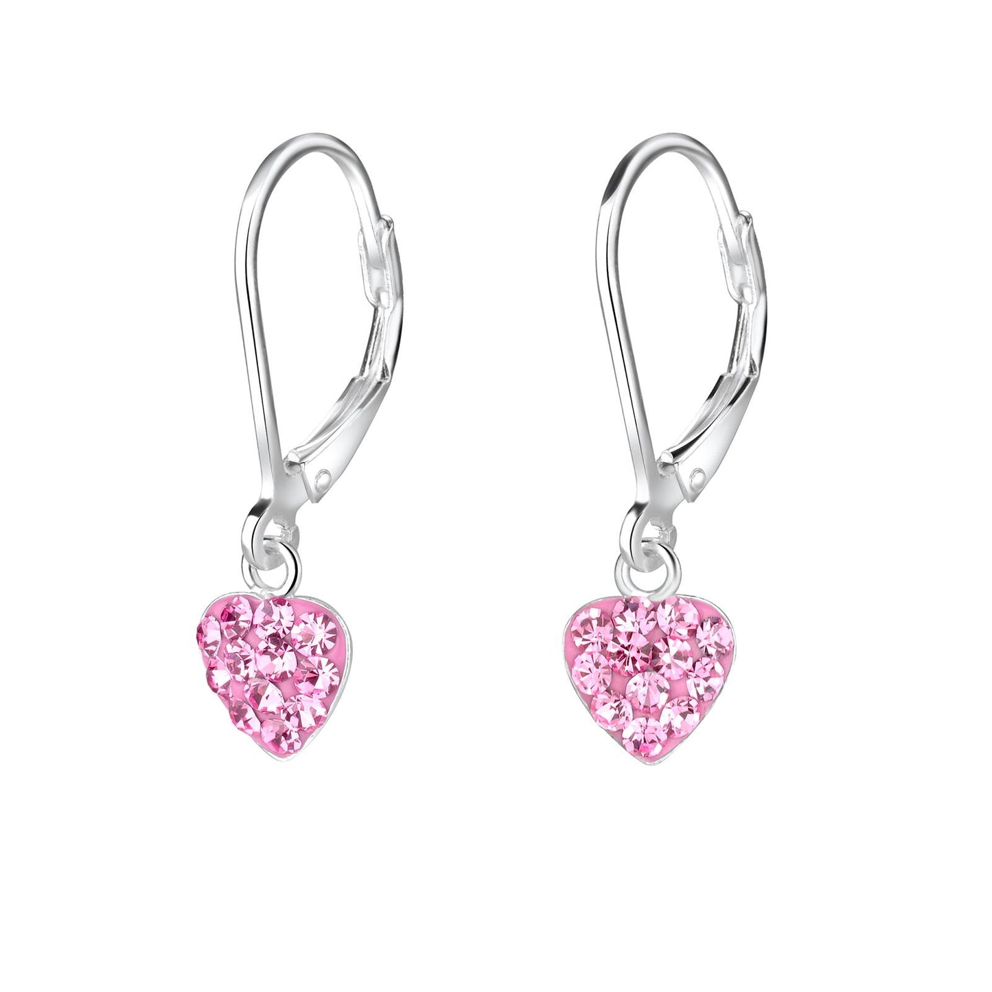 Girls' heart earrings made of 925 silver