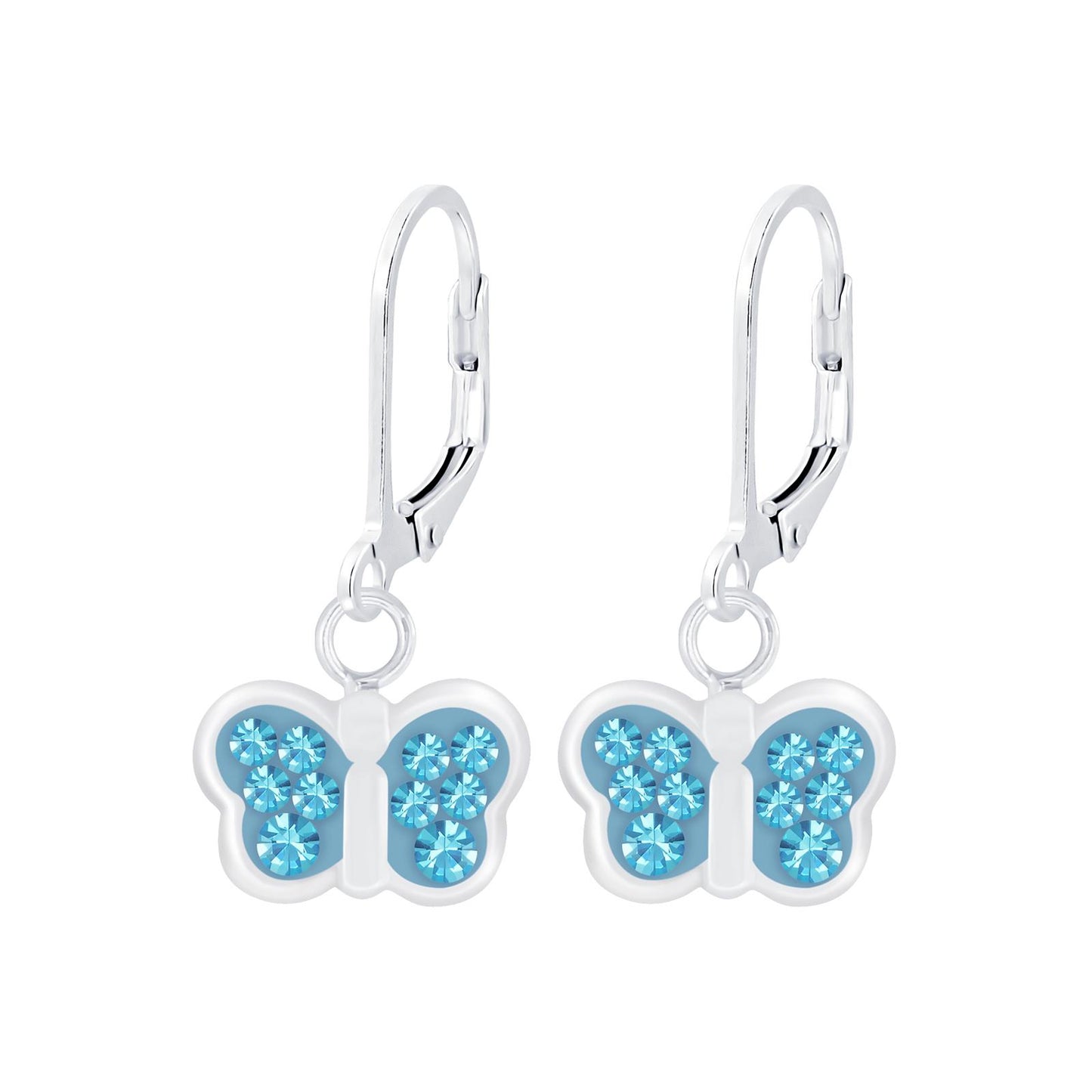 Vlinderoorbellen voor meisjes, gemaakt van 925 zilver.