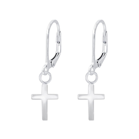 Kinder Ohrringe Kreuz aus 925 Silber