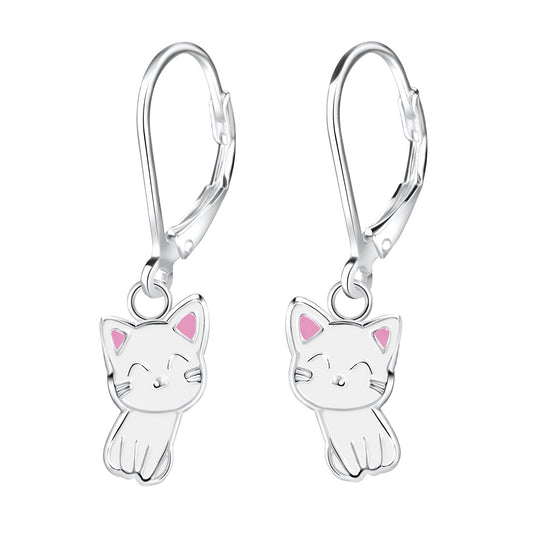 Mädchen Ohrringe Katzen aus 925 Silber