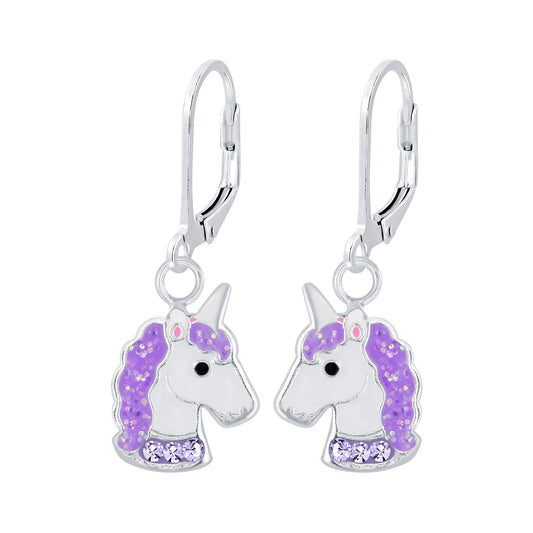 Mädchen Ohrringe Einhorn aus 925 Silber