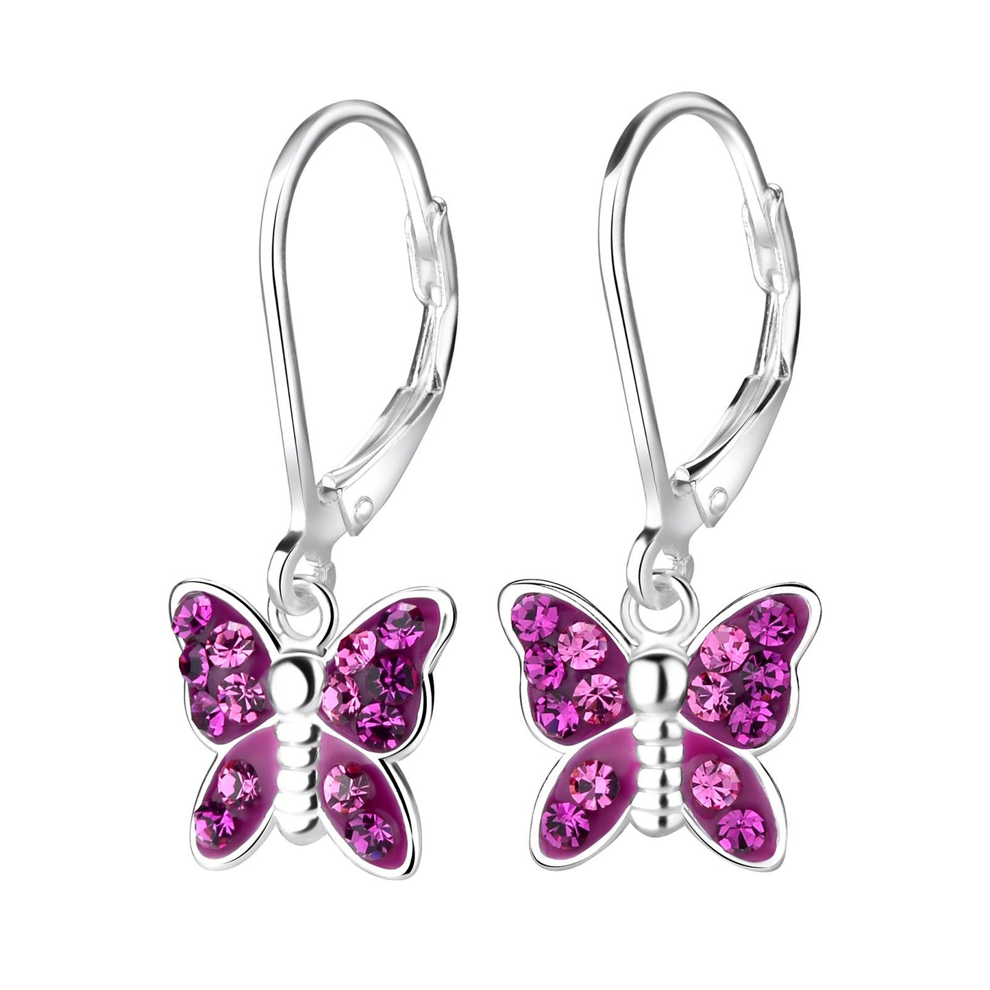 Mädchen Ohrringe Schmetterling aus 925 Silber