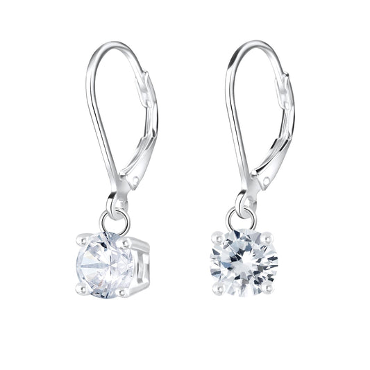 Kinder Ohrringe 6mm Runde Zirkonia aus 925 Silber
