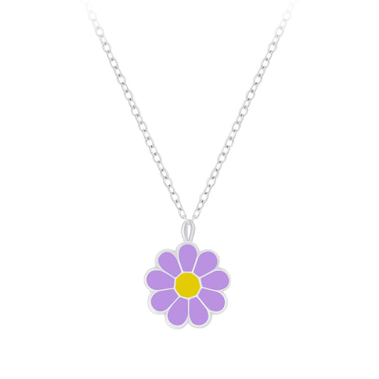 Children's necklace with daisies, made of 925 silver
