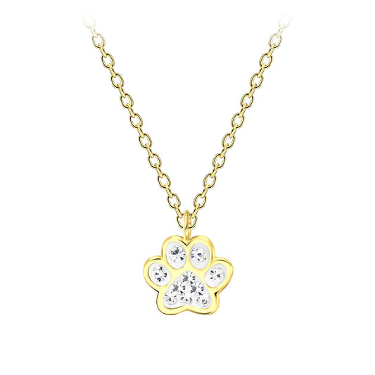 Kinder Halskette Pfotenabdruck aus 925 Silber