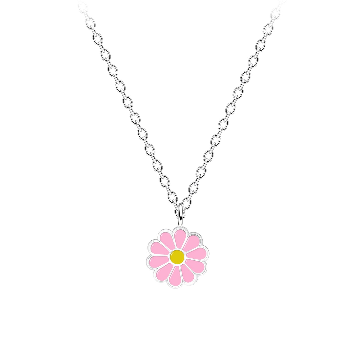Children's necklace with daisies, made of 925 silver