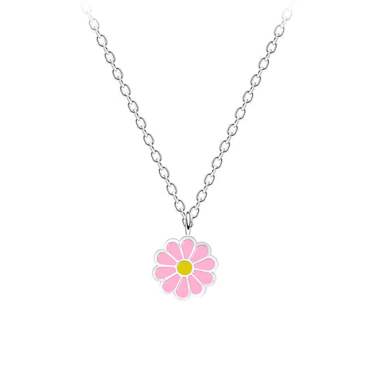Children's necklace with daisies, made of 925 silver