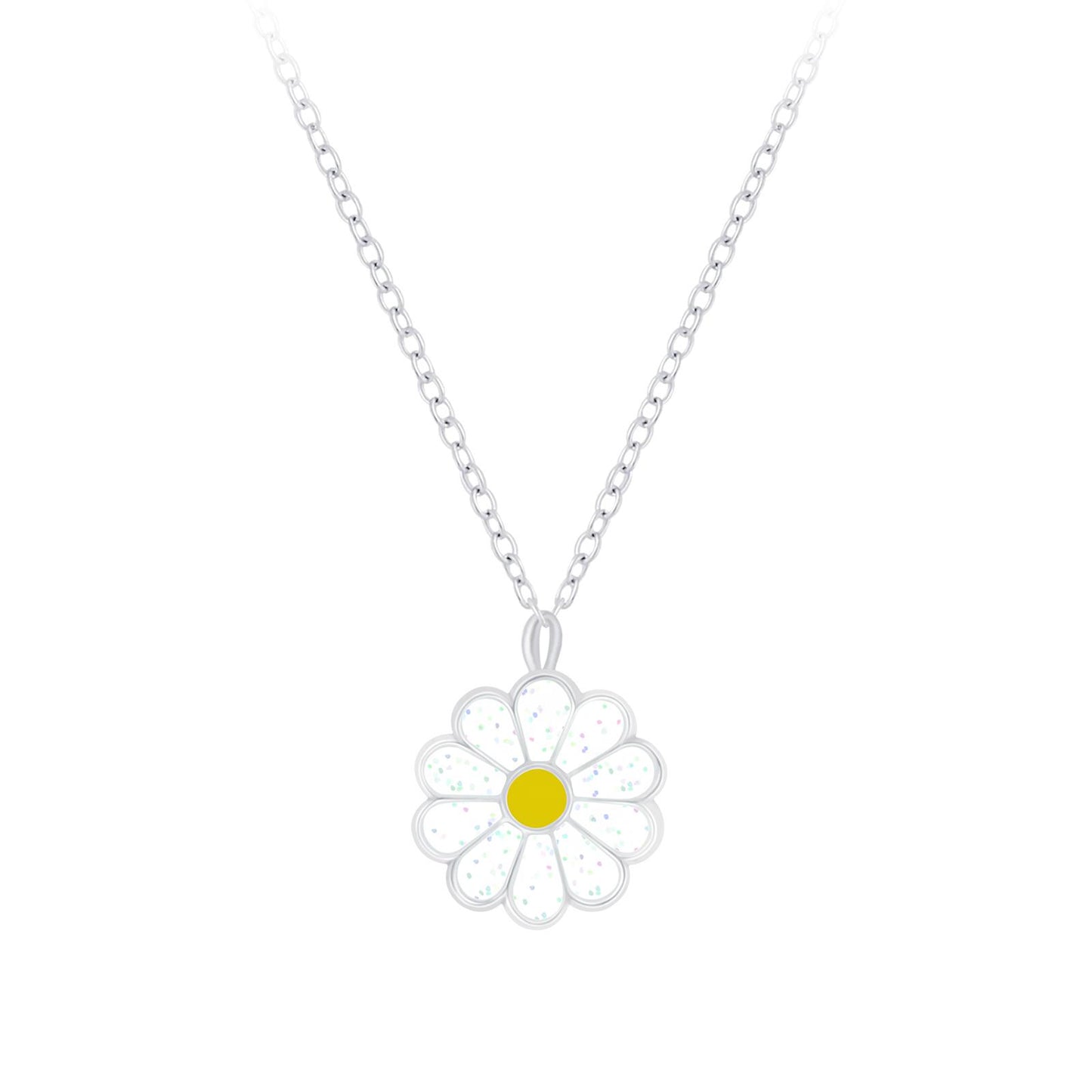 Children's necklace with daisies, made of 925 silver