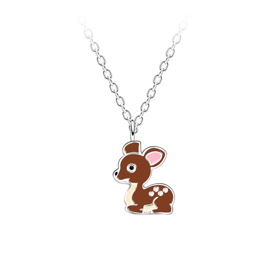 Children's necklace deer made of 925 silver