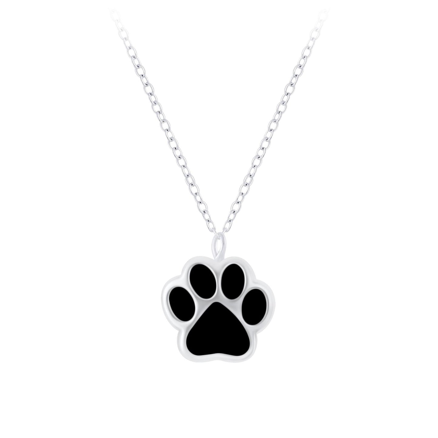 Children's paw print necklace made of 925 silver