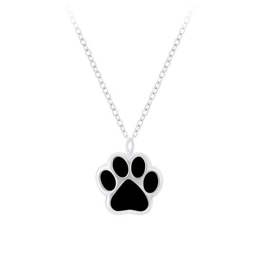 Children's paw print necklace made of 925 silver
