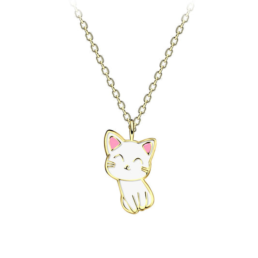 Kinder Halskette Katzen aus 925 Silber