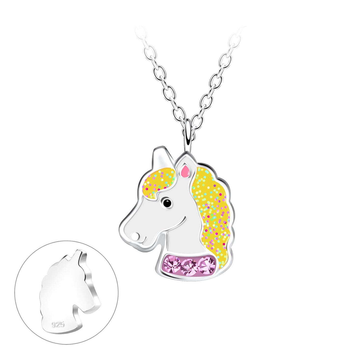 Children's unicorn necklace made of 925 silver