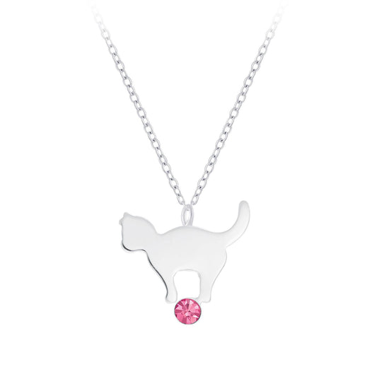 Children's cat necklace made of 925 silver
