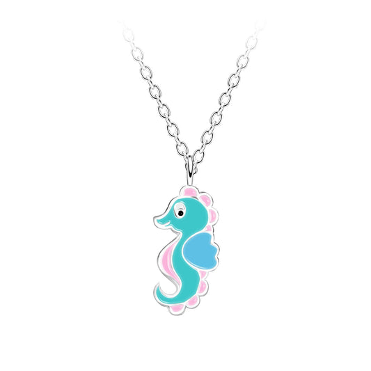 Children's seahorse necklace made of 925 silver
