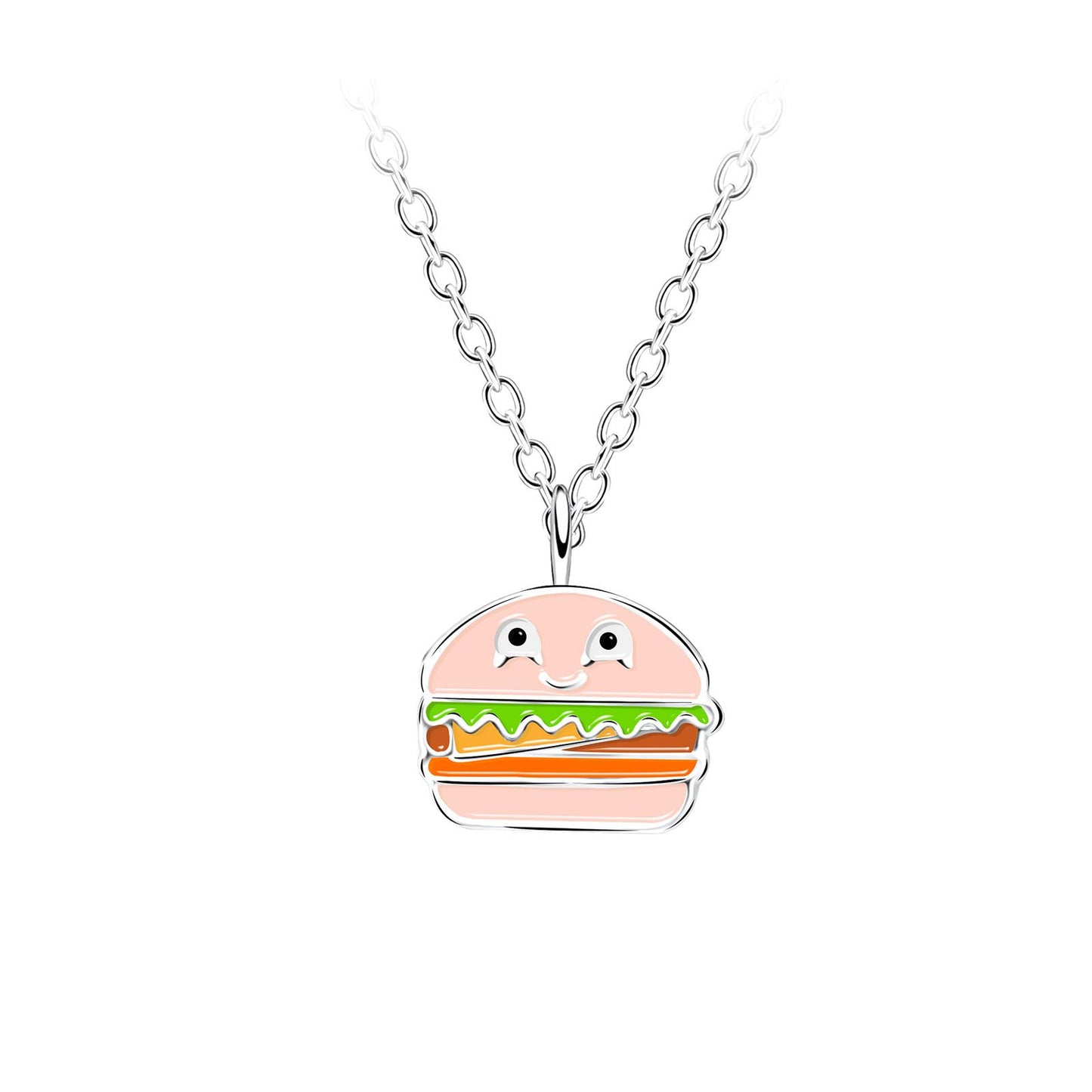 Kinder Halskette Burger aus 925 Silber