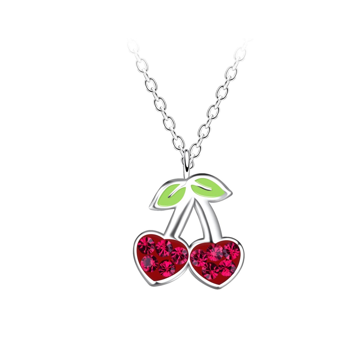 Children's necklace with cherries made of 925 silver