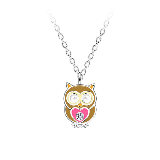 Kinder Halskette Eulen aus 925 Silber
