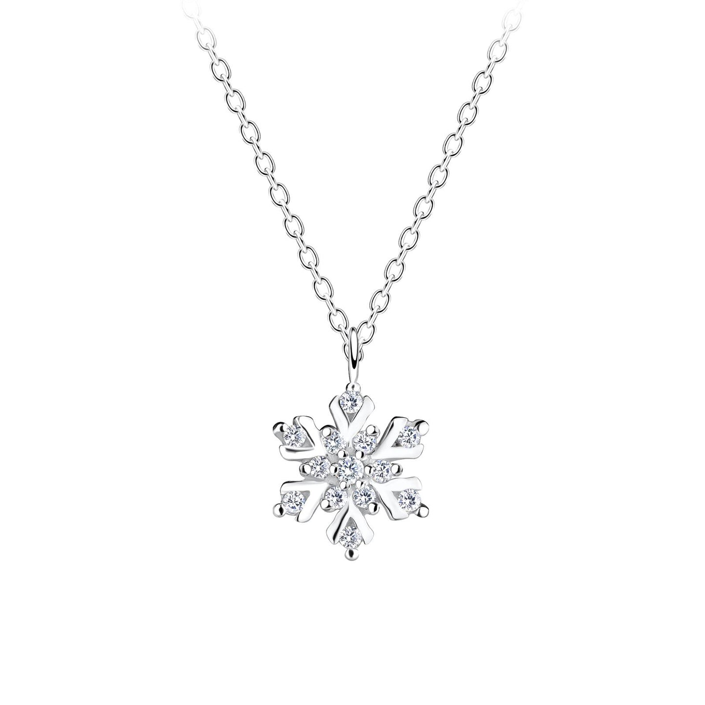 Children's necklace with snowflakes made of 925 silver