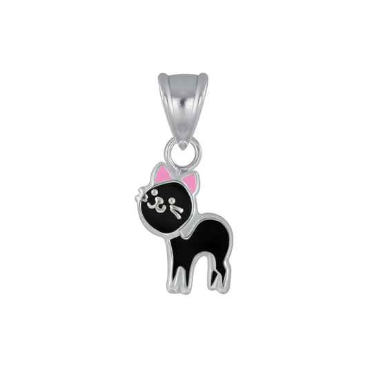 Kinderketting met kattenhanger, gemaakt van 925 zilver.
