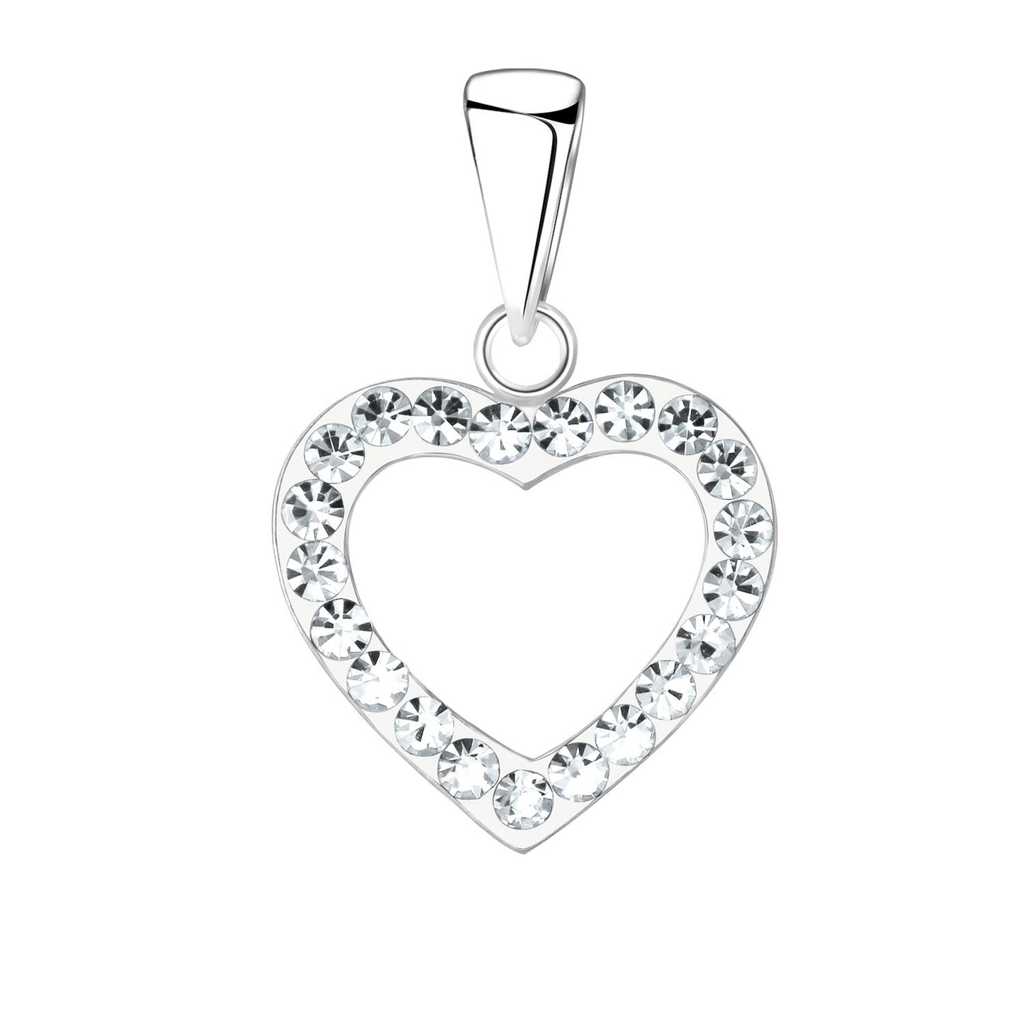 Kinder Kettenanhänger Herz Kristall aus 925 Silber