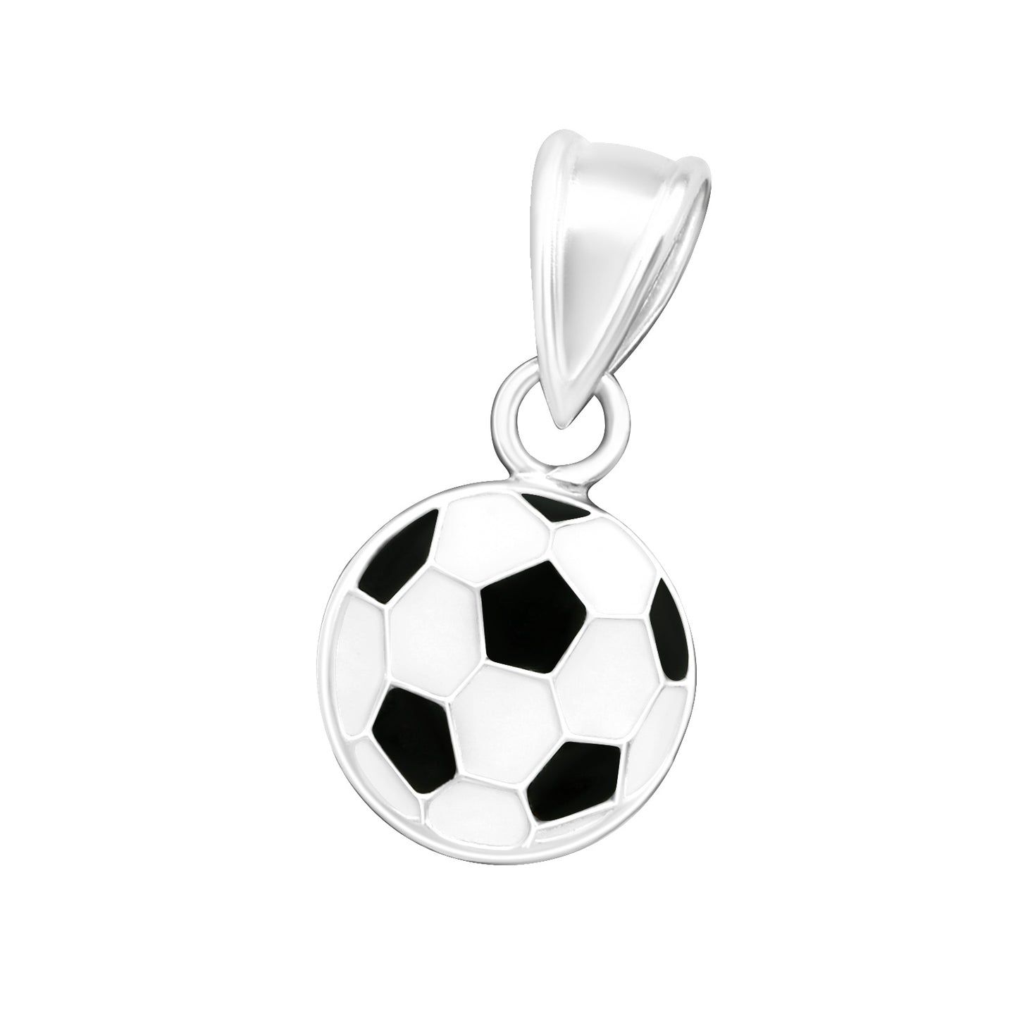 Kinderhalsketting met voetbalhanger, gemaakt van 925 zilver.