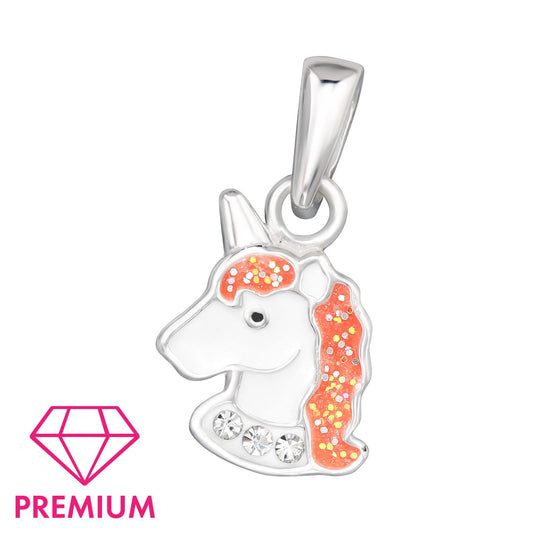 Eenhoornhanger voor kinderen, gemaakt van 925 zilver.