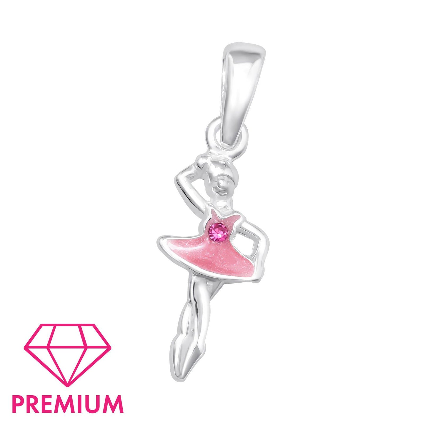 Kinderhanger in de vorm van een ballerina, gemaakt van 925 zilver.