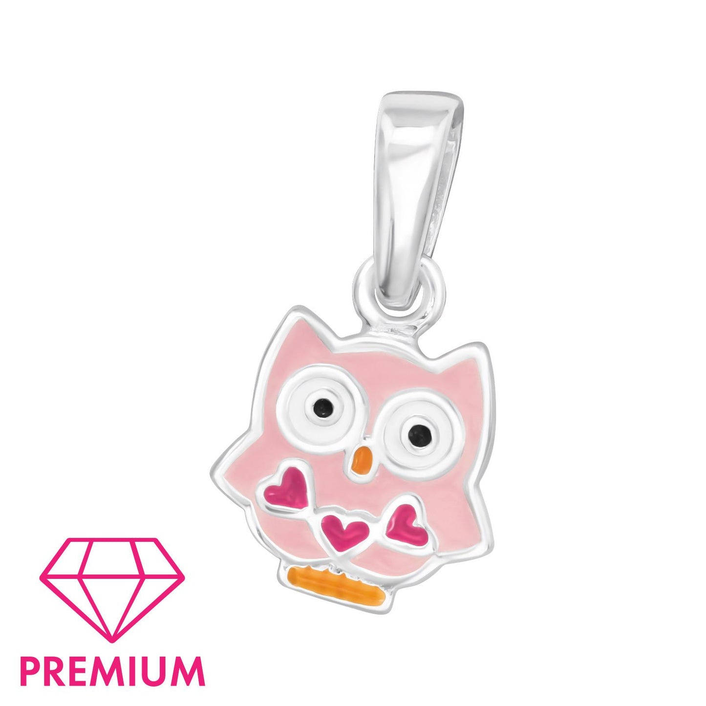 Children's owl pendant necklace made of 925 silver