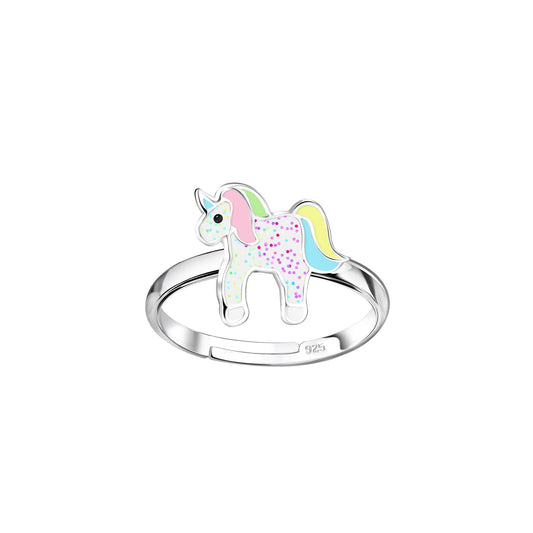 Mädchen Ring Einhorn aus 925 Silber