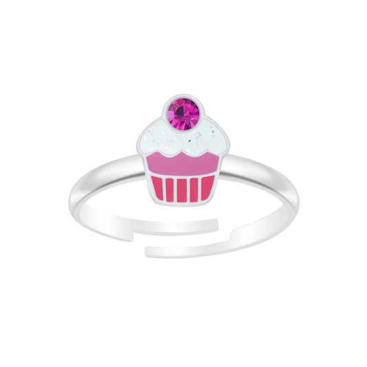 Kinder Ring Cupcake aus 925 Silber