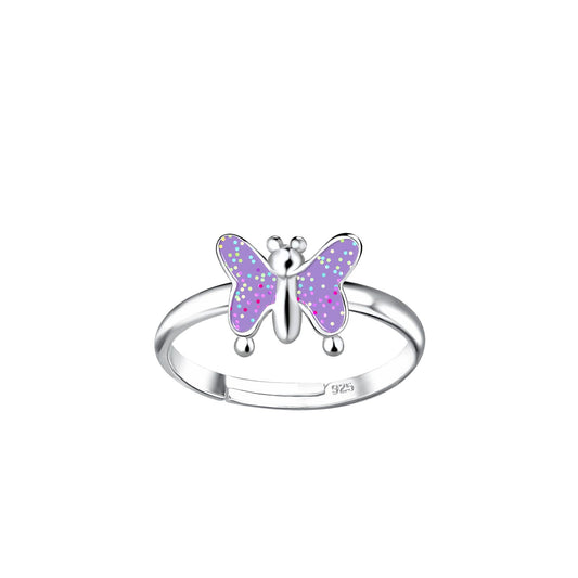 Mädchen Ring Schmetterling aus 925 Silber