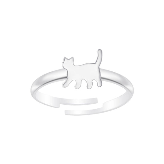 Mädchen Ring Katzen aus 925 Silber