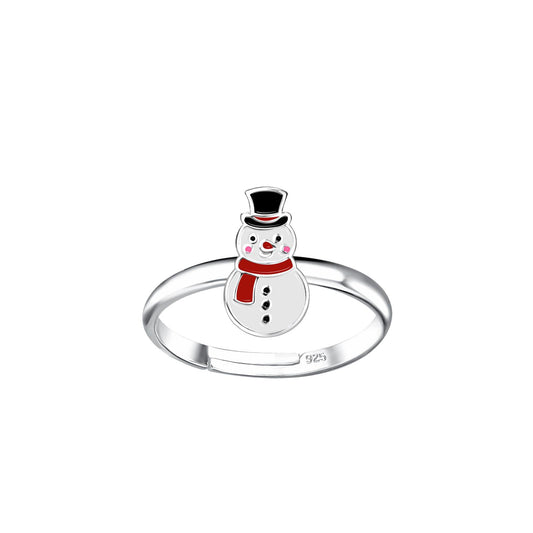 Kinder Ring Schneemann aus 925 Silber