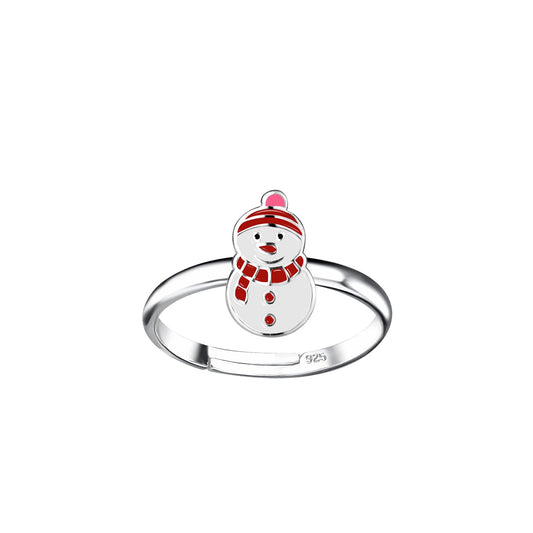Kinder Ring Schneemann aus 925 Silber