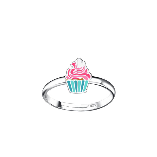 Kinder Ring Cupcake aus 925 Silber