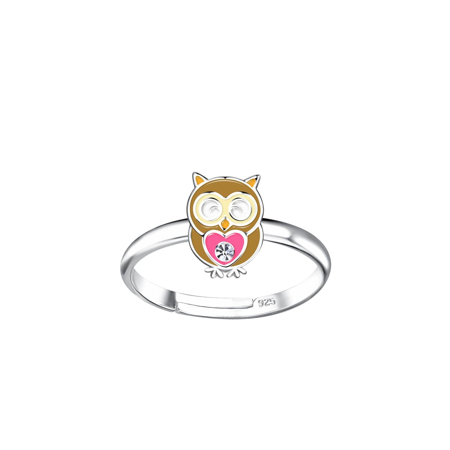 Mädchen Ring Eulen aus 925 Silber