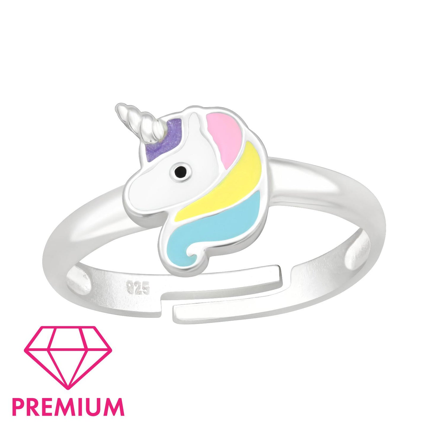 Girls' Unicorn Ring, Size 4, Made of 925 Sterling Silver