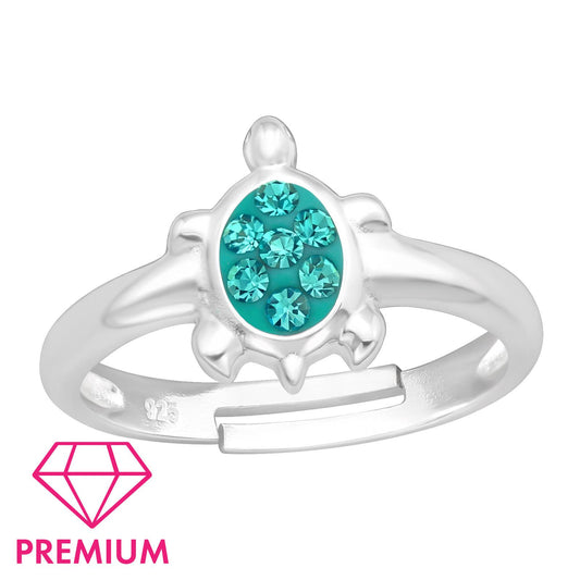 Kinder Ring Schildkröte Größe 4 aus 925 Silber