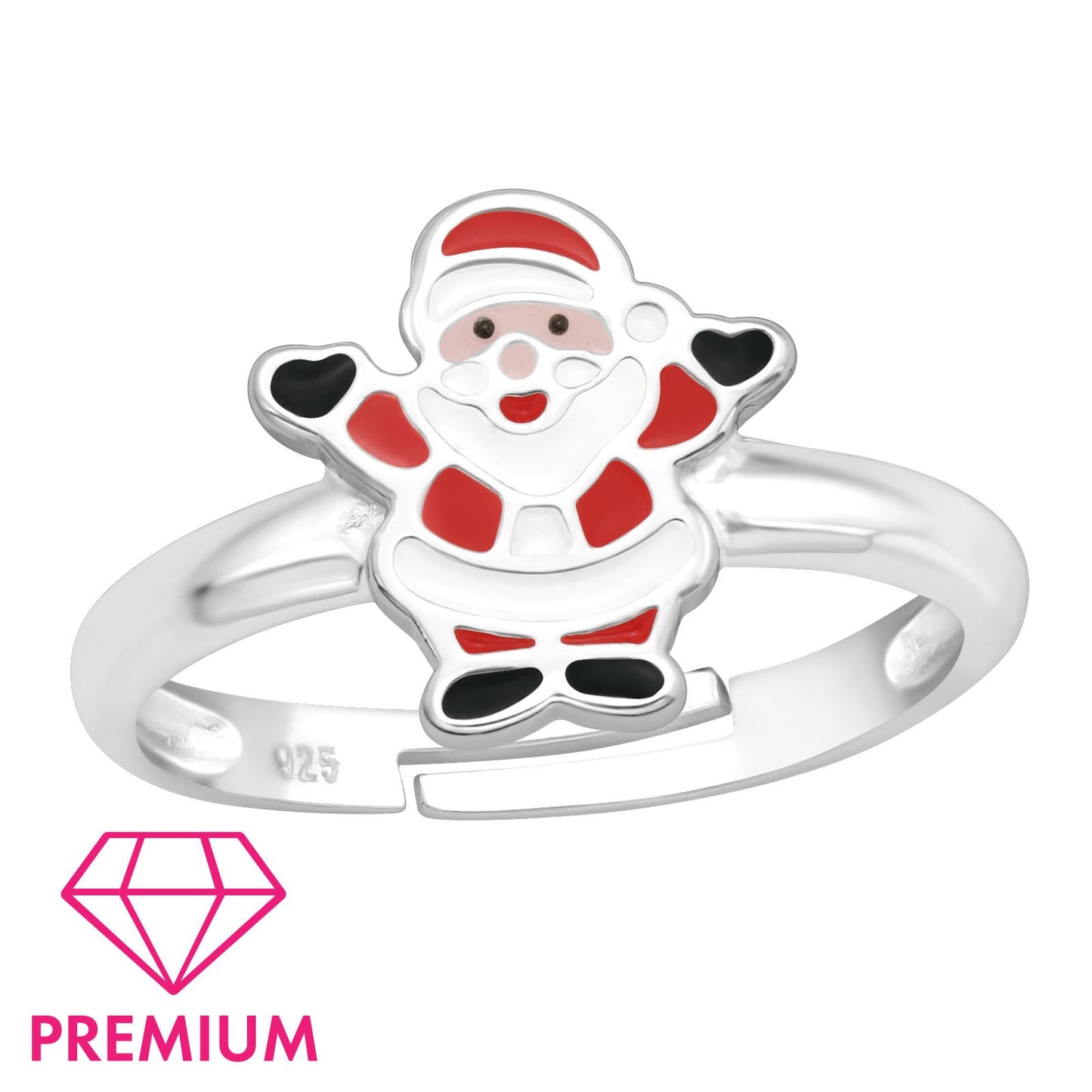 Kinder Ring Weihnachtsmann Größe 4 aus 925 Silber