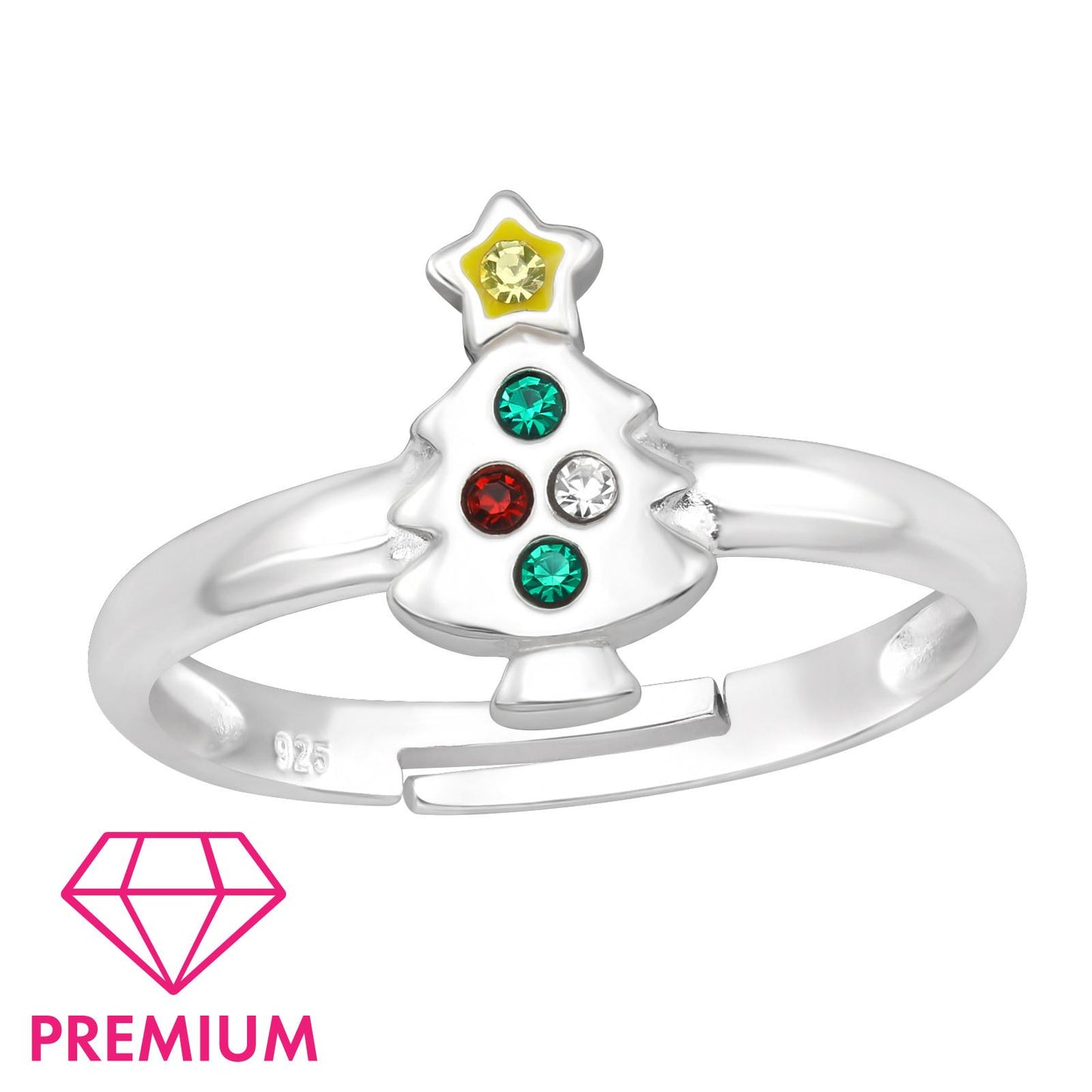 Kinder Ring Weihnachtsbaum Größe 4 aus 925 Silber