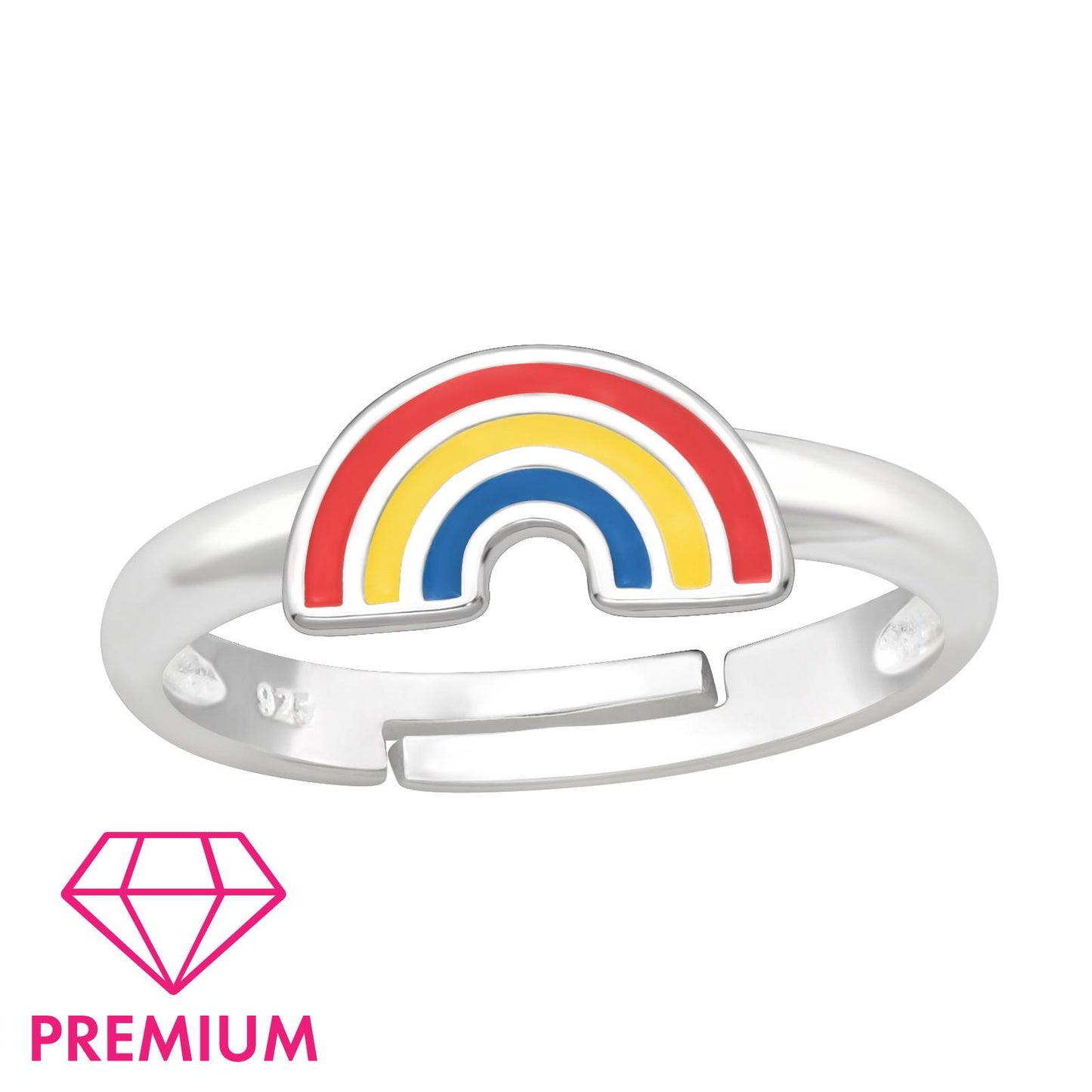 Kinder Ring Regenbogen Größe 4 aus 925 Silber